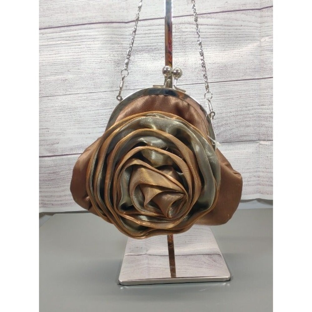 J&X NY Rosette Convertible Evening Bag with 2 length straps